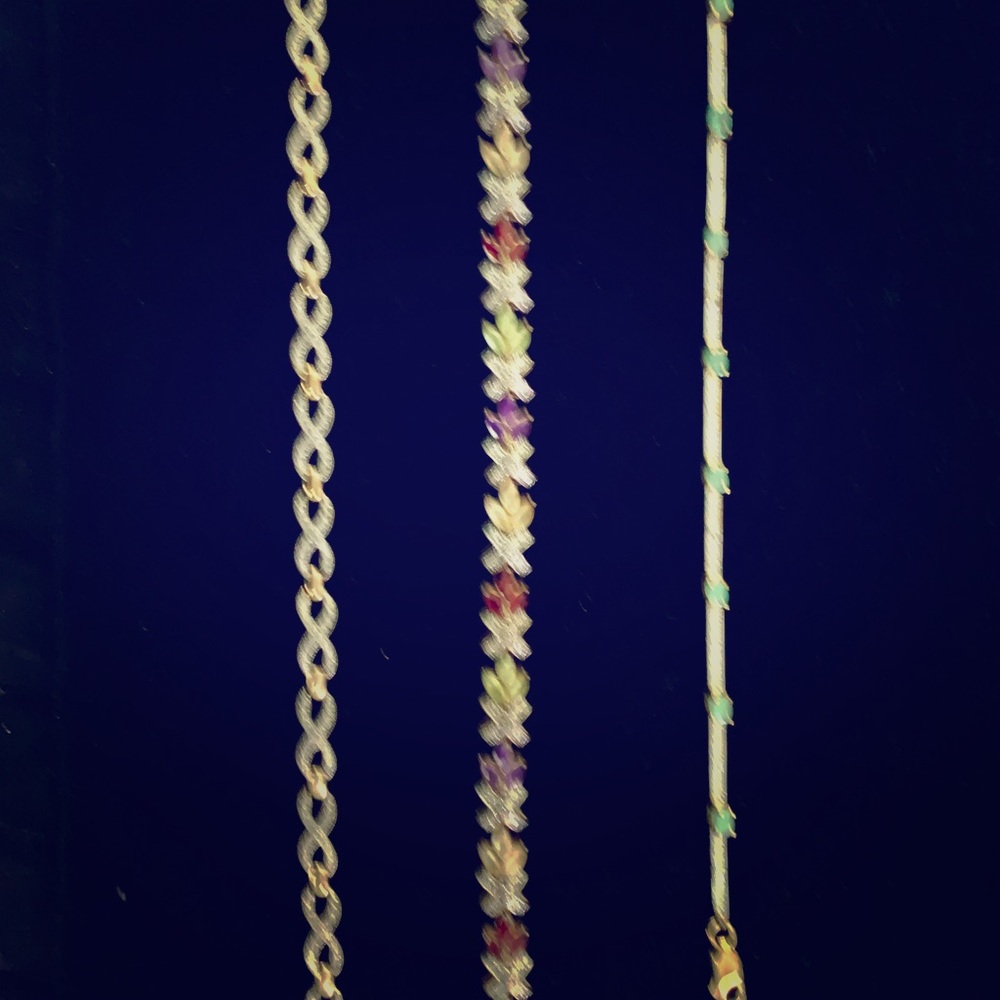 Three Vermeil Bracelets with real stones